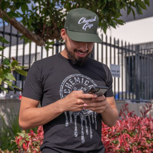 Snap-It-Back Olive Green Script Hat