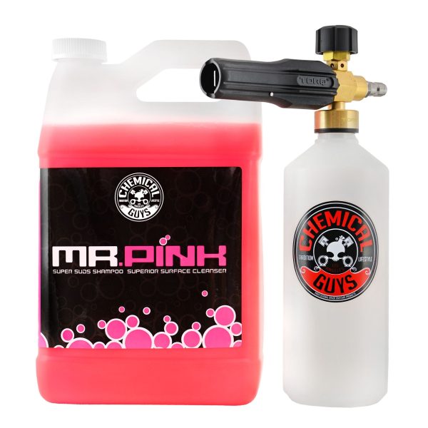 Power Spray Snow Foam Cannon w/ Mr Pink Shampoo Bundle