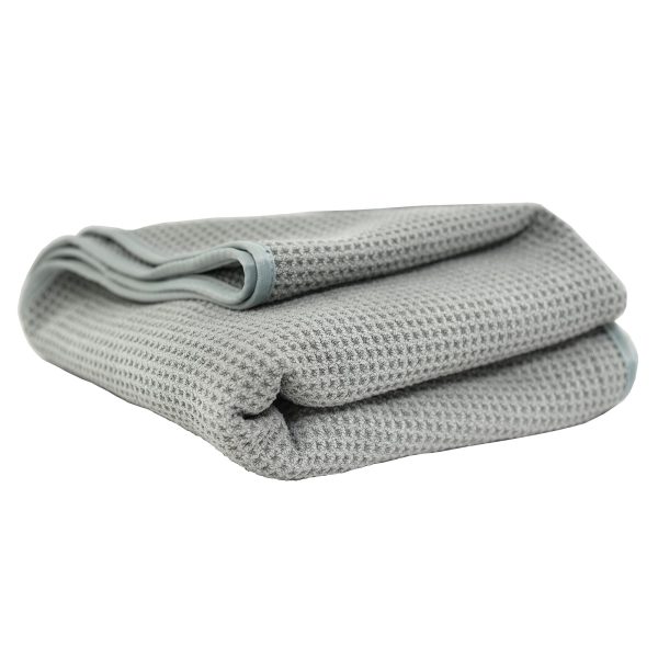 Waffle Weave Gray Matter Microfiber Drying Towel